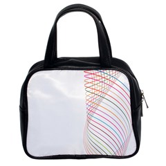 Line Wave Rainbow Classic Handbags (2 Sides)