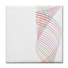 Line Wave Rainbow Face Towel by Mariart