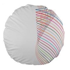 Line Wave Rainbow Large 18  Premium Round Cushions
