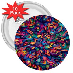 Moreau Rainbow Paint 3  Buttons (10 Pack)  by Mariart