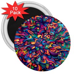 Moreau Rainbow Paint 3  Magnets (10 Pack) 