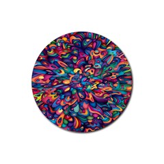 Moreau Rainbow Paint Rubber Coaster (round)  by Mariart