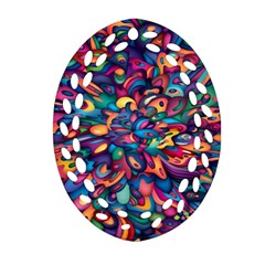 Moreau Rainbow Paint Ornament (oval Filigree) by Mariart