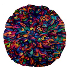 Moreau Rainbow Paint Large 18  Premium Flano Round Cushions by Mariart