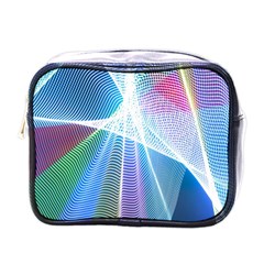 Light Means Net Pink Rainbow Waves Wave Chevron Green Blue Sky Mini Toiletries Bags by Mariart