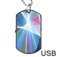 Light Means Net Pink Rainbow Waves Wave Chevron Green Blue Sky Dog Tag Usb Flash (two Sides) by Mariart
