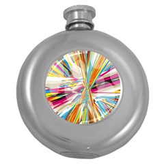 Illustration Material Collection Line Rainbow Polkadot Polka Round Hip Flask (5 Oz)