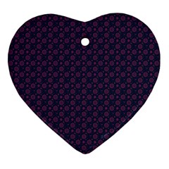 Purple Floral Seamless Pattern Flower Circle Star Heart Ornament (two Sides) by Mariart