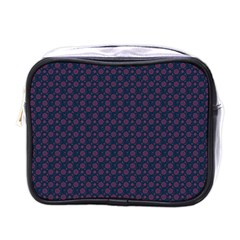 Purple Floral Seamless Pattern Flower Circle Star Mini Toiletries Bags by Mariart