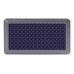 Purple Floral Seamless Pattern Flower Circle Star Memory Card Reader (mini)