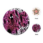 Octopus Colorful Cartoon Octopuses Pattern Black Pink Playing Cards (Round)  Front