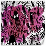 Octopus Colorful Cartoon Octopuses Pattern Black Pink Canvas 12  x 12   11.4 x11.56  Canvas - 1