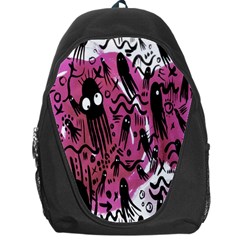 Octopus Colorful Cartoon Octopuses Pattern Black Pink Backpack Bag