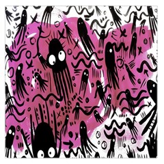 Octopus Colorful Cartoon Octopuses Pattern Black Pink Large Satin Scarf (square) by Mariart
