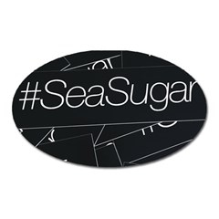 Sea Sugar Line Black Oval Magnet by Mariart