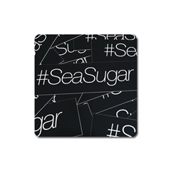 Sea Sugar Line Black Square Magnet by Mariart