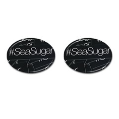 Sea Sugar Line Black Cufflinks (oval) by Mariart