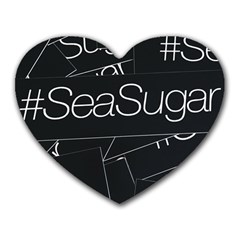 Sea Sugar Line Black Heart Mousepads by Mariart