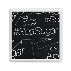 Sea Sugar Line Black Memory Card Reader (square)  by Mariart