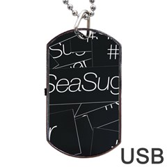 Sea Sugar Line Black Dog Tag Usb Flash (two Sides) by Mariart