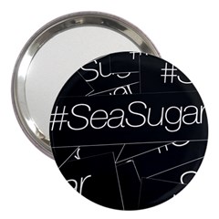 Sea Sugar Line Black 3  Handbag Mirrors by Mariart