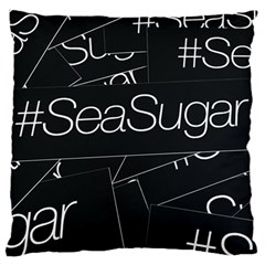 Sea Sugar Line Black Large Flano Cushion Case (two Sides) by Mariart