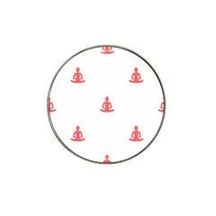 Seamless Pattern Man Meditating Yoga Orange Red Silhouette White Hat Clip Ball Marker