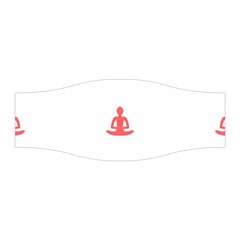 Seamless Pattern Man Meditating Yoga Orange Red Silhouette White Stretchable Headband