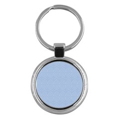 Seamless Lines Concentric Circles Trendy Color Heavenly Light Airy Blue Key Chains (round) 