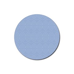 Seamless Lines Concentric Circles Trendy Color Heavenly Light Airy Blue Rubber Round Coaster (4 Pack)  by Mariart