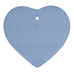 Seamless Lines Concentric Circles Trendy Color Heavenly Light Airy Blue Heart Ornament (two Sides) by Mariart