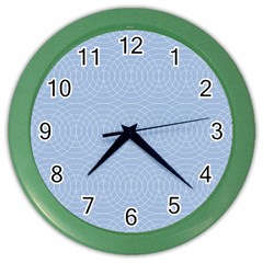 Seamless Lines Concentric Circles Trendy Color Heavenly Light Airy Blue Color Wall Clocks by Mariart