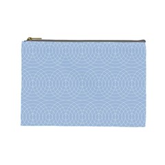 Seamless Lines Concentric Circles Trendy Color Heavenly Light Airy Blue Cosmetic Bag (large) 