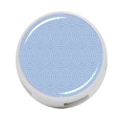 Seamless Lines Concentric Circles Trendy Color Heavenly Light Airy Blue 4-port Usb Hub (two Sides) 