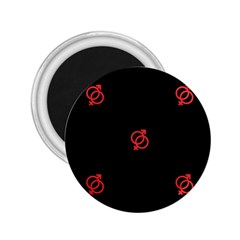 Seamless Pattern With Symbol Sex Men Women Black Background Glowing Red Black Sign 2 25  Magnets