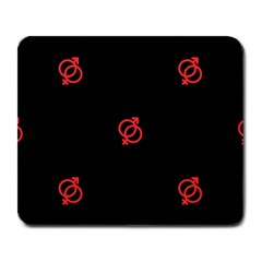 Seamless Pattern With Symbol Sex Men Women Black Background Glowing Red Black Sign Large Mousepads