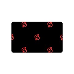 Seamless Pattern With Symbol Sex Men Women Black Background Glowing Red Black Sign Magnet (name Card) by Mariart