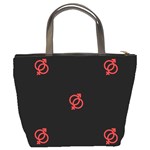 Seamless Pattern With Symbol Sex Men Women Black Background Glowing Red Black Sign Bucket Bags Back