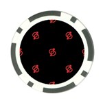 Seamless Pattern With Symbol Sex Men Women Black Background Glowing Red Black Sign Poker Chip Card Guard (10 pack) Front