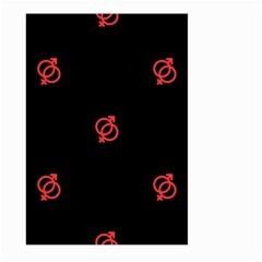 Seamless Pattern With Symbol Sex Men Women Black Background Glowing Red Black Sign Large Garden Flag (two Sides) by Mariart