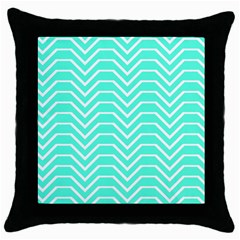 Seamless Pattern Of Curved Lines Create The Effect Of Depth The Optical Illusion Of White Wave Throw Pillow Case (black)