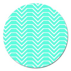Seamless Pattern Of Curved Lines Create The Effect Of Depth The Optical Illusion Of White Wave Magnet 5  (round)