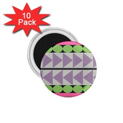 Shapes Patchwork Circle Triangle 1 75  Magnets (10 Pack)  by Mariart