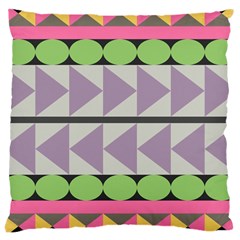 Shapes Patchwork Circle Triangle Large Cushion Case (two Sides)