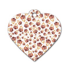 Pine Cones Pattern Dog Tag Heart (two Sides)