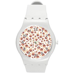 Pine Cones Pattern Round Plastic Sport Watch (m) by Mariart