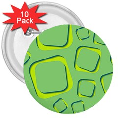 Shapes Green Lime Abstract Wallpaper 3  Buttons (10 Pack) 