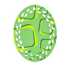 Shapes Green Lime Abstract Wallpaper Ornament (oval Filigree)