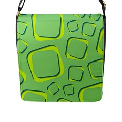 Shapes Green Lime Abstract Wallpaper Flap Messenger Bag (l) 