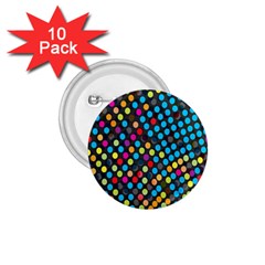 Polkadot Rainbow Colorful Polka Circle Line Light 1 75  Buttons (10 Pack) by Mariart